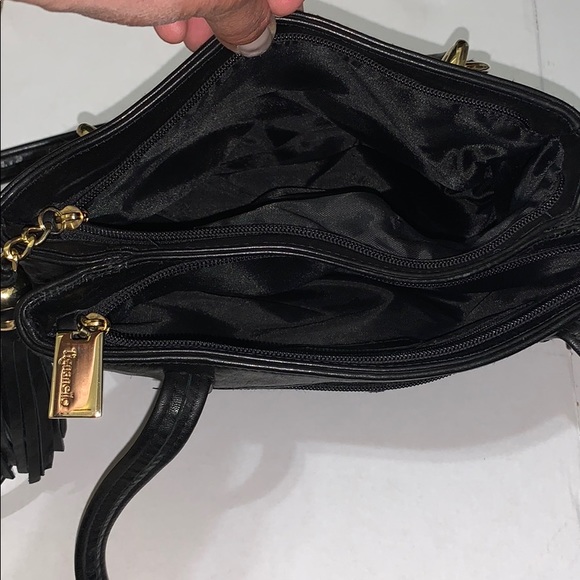 Tiganello Black leather crossbody shoulder bag - Picture 5 of 10